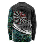 Personalized NZ Darts Long Sleeve Shirt Paua Shell Maori Koru Whakairo - Aussie Hoodie