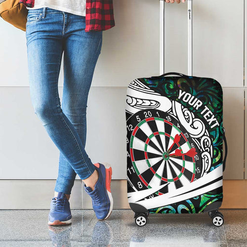 Personalized NZ Darts Luggage Cover Paua Shell Maori Koru Whakairo - Aussie Hoodie