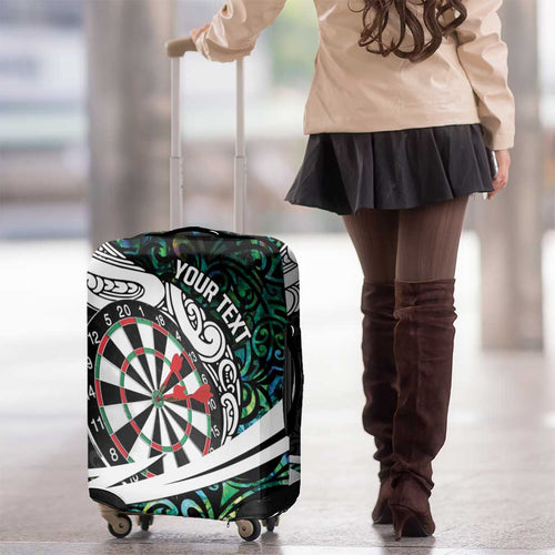 Personalized NZ Darts Luggage Cover Paua Shell Maori Koru Whakairo - Aussie Hoodie