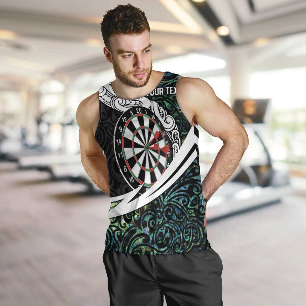 Personalized NZ Darts Men Tank Top Paua Shell Maori Koru Whakairo - Aussie Hoodie