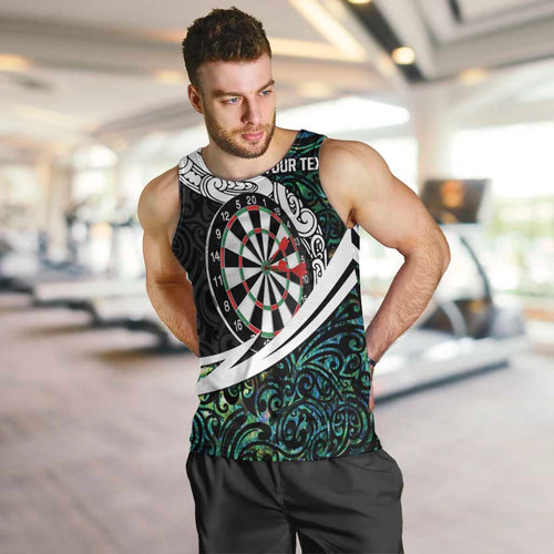 Personalized NZ Darts Men Tank Top Paua Shell Maori Koru Whakairo - Aussie Hoodie