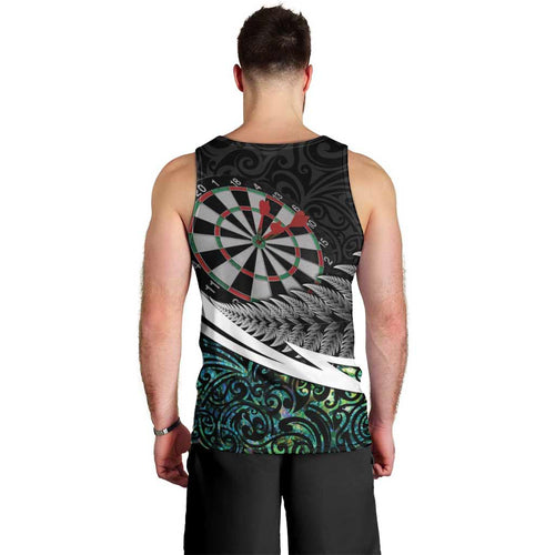 Personalized NZ Darts Men Tank Top Paua Shell Maori Koru Whakairo - Aussie Hoodie