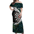 Personalized NZ Darts Off Shoulder Maxi Dress Paua Shell Maori Koru Whakairo - Aussie Hoodie