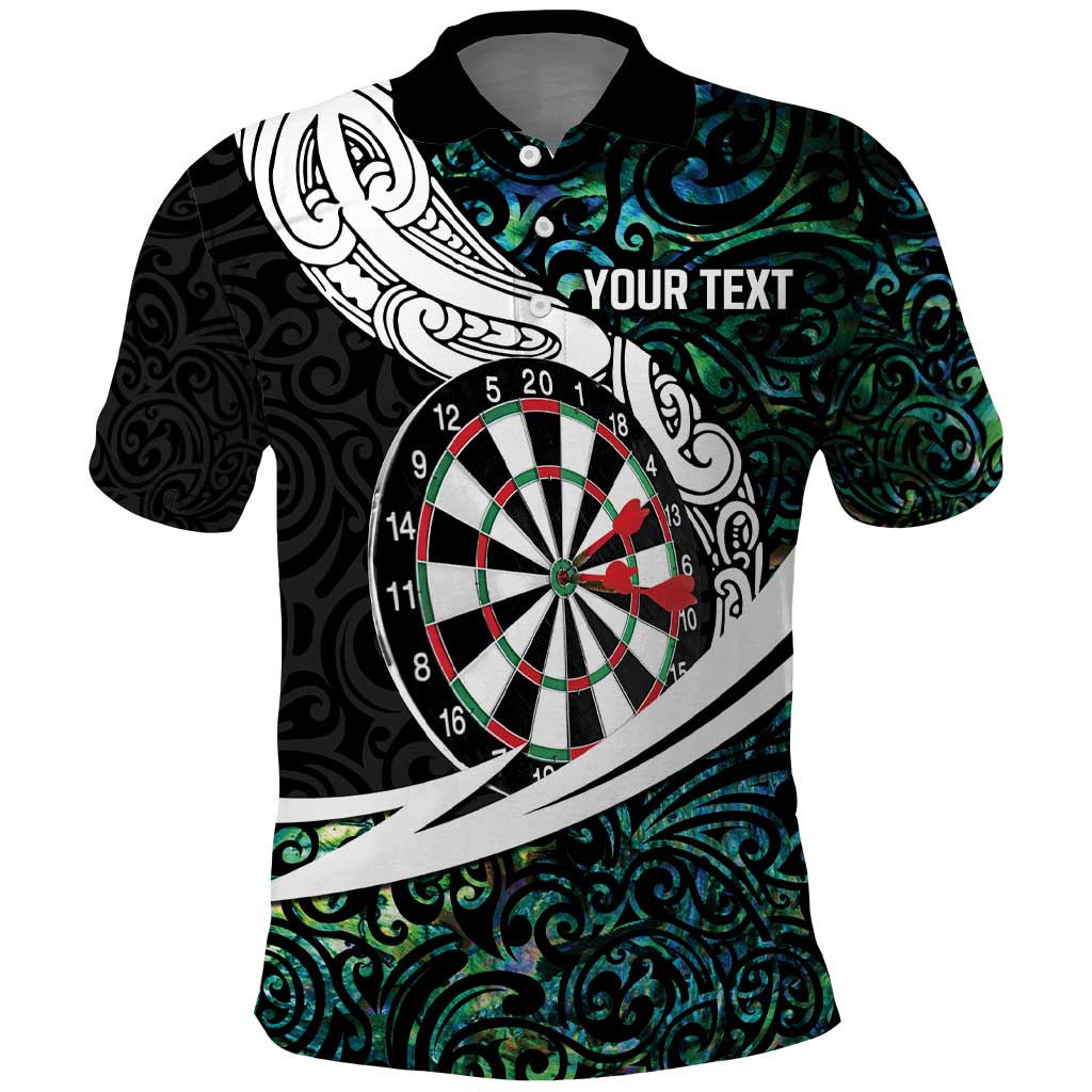 Personalized NZ Darts Polo Shirt Paua Shell Maori Koru Whakairo - Aussie Hoodie