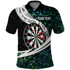 Personalized NZ Darts Polo Shirt Paua Shell Maori Koru Whakairo - Aussie Hoodie