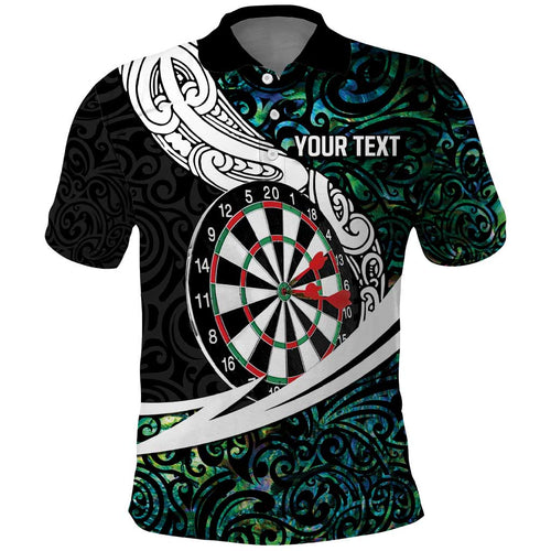 Personalized NZ Darts Polo Shirt Paua Shell Maori Koru Whakairo - Aussie Hoodie