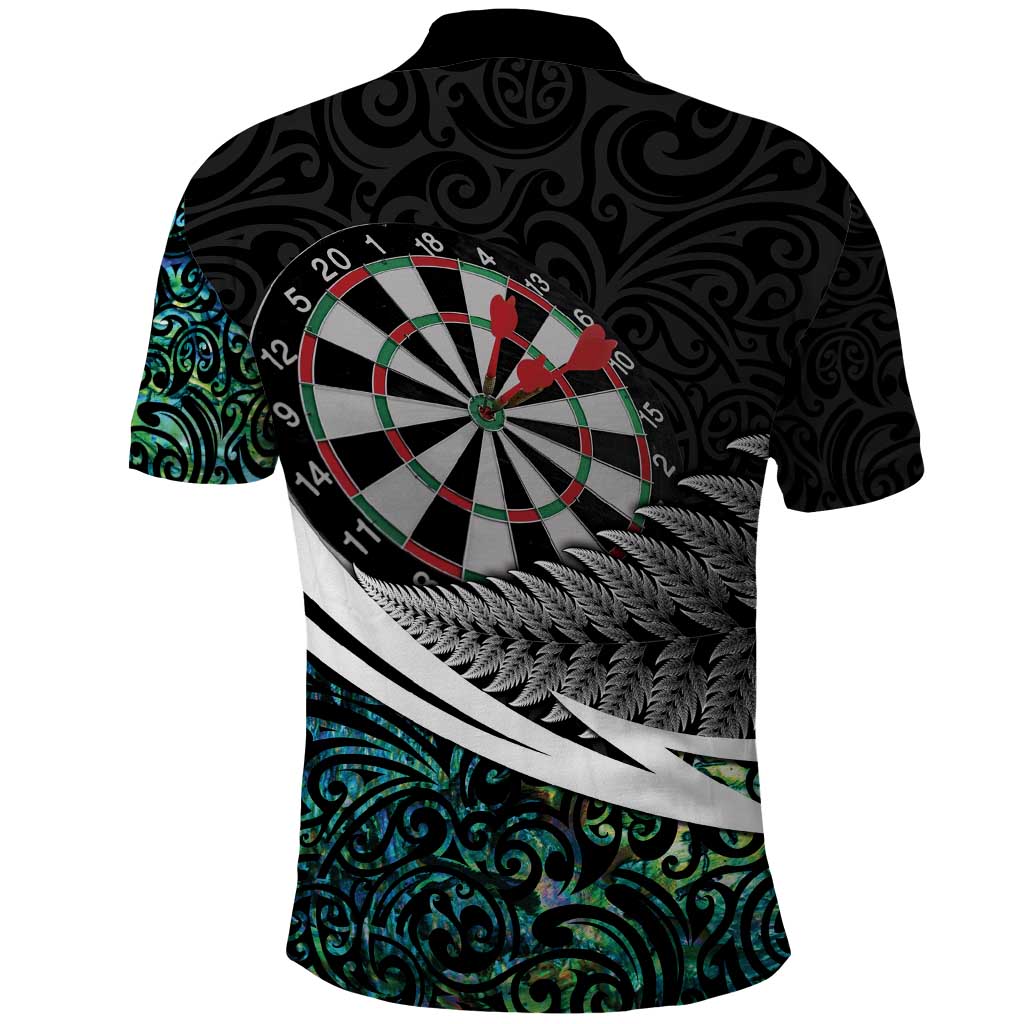Personalized NZ Darts Polo Shirt Paua Shell Maori Koru Whakairo - Aussie Hoodie