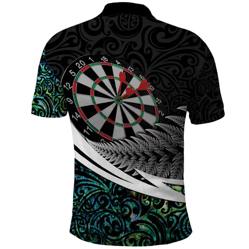 Personalized NZ Darts Polo Shirt Paua Shell Maori Koru Whakairo - Aussie Hoodie