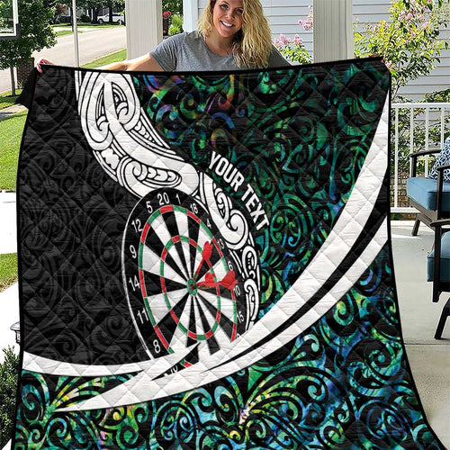 Personalized NZ Darts Quilt Paua Shell Maori Koru Whakairo - Aussie Hoodie