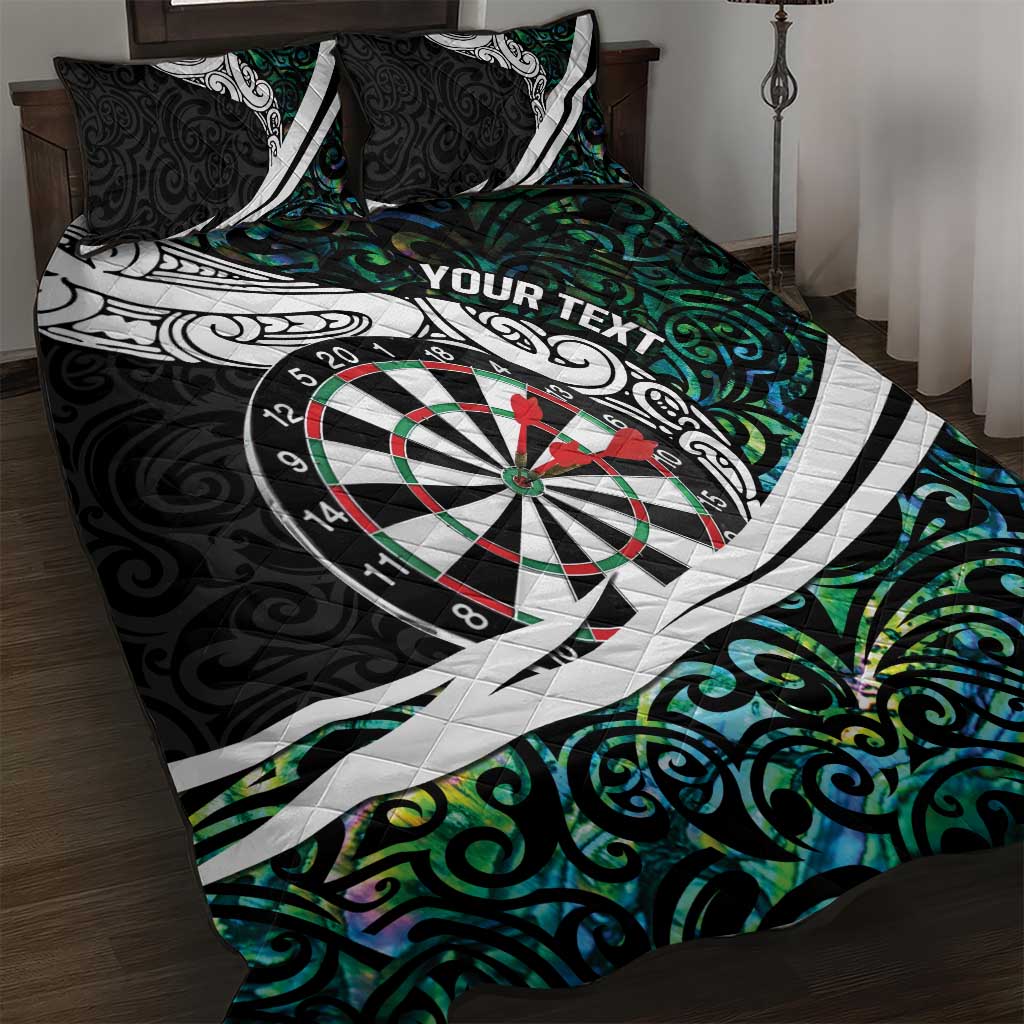 Personalized NZ Darts Quilt Bed Set Paua Shell Maori Koru Whakairo - Aussie Hoodie