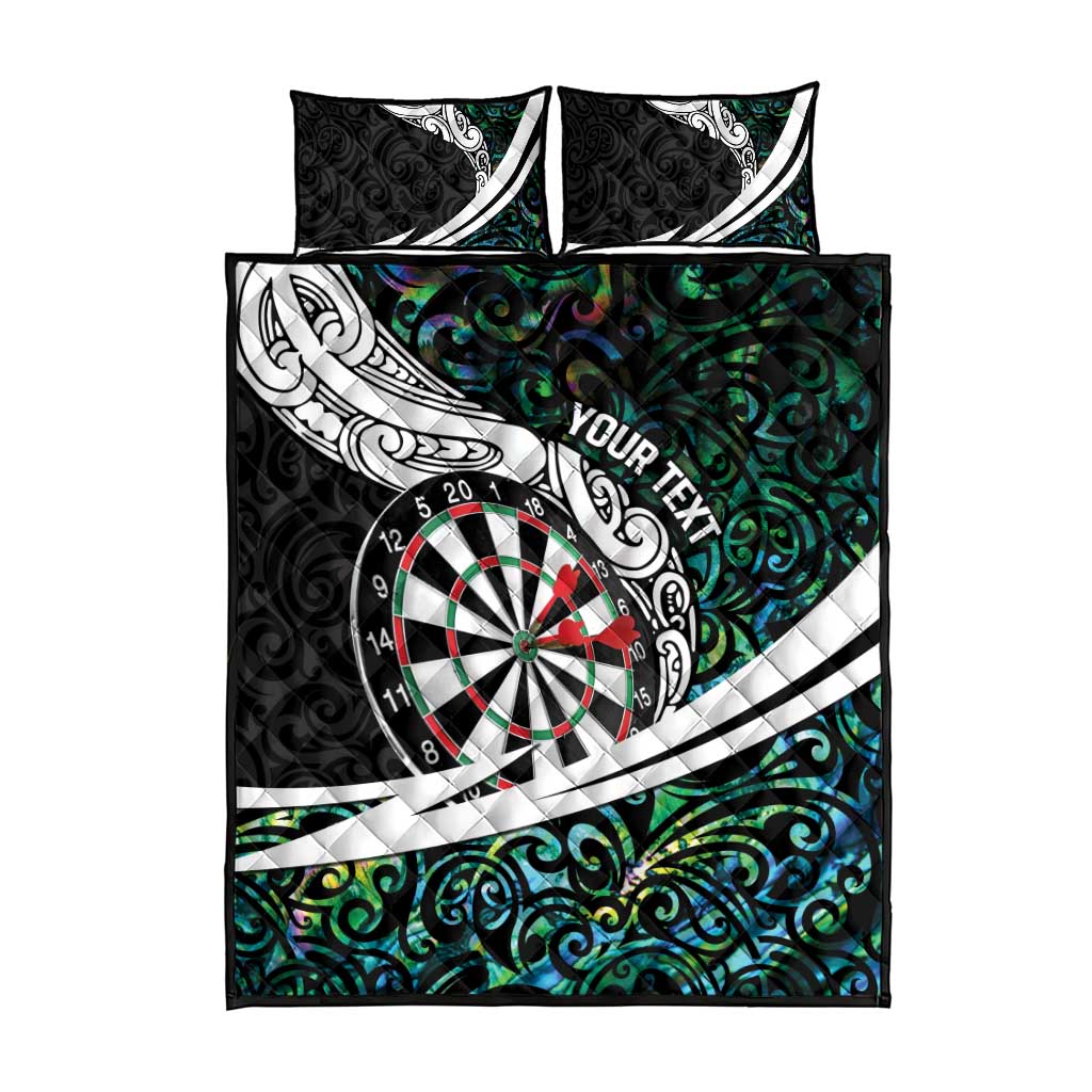 Personalized NZ Darts Quilt Bed Set Paua Shell Maori Koru Whakairo - Aussie Hoodie