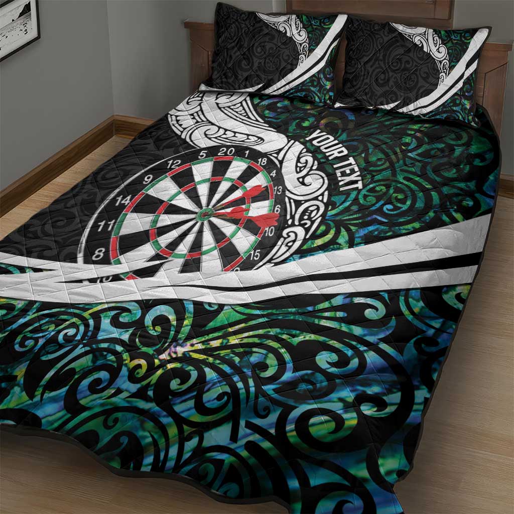 Personalized NZ Darts Quilt Bed Set Paua Shell Maori Koru Whakairo - Aussie Hoodie