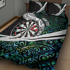 Personalized NZ Darts Quilt Bed Set Paua Shell Maori Koru Whakairo - Aussie Hoodie