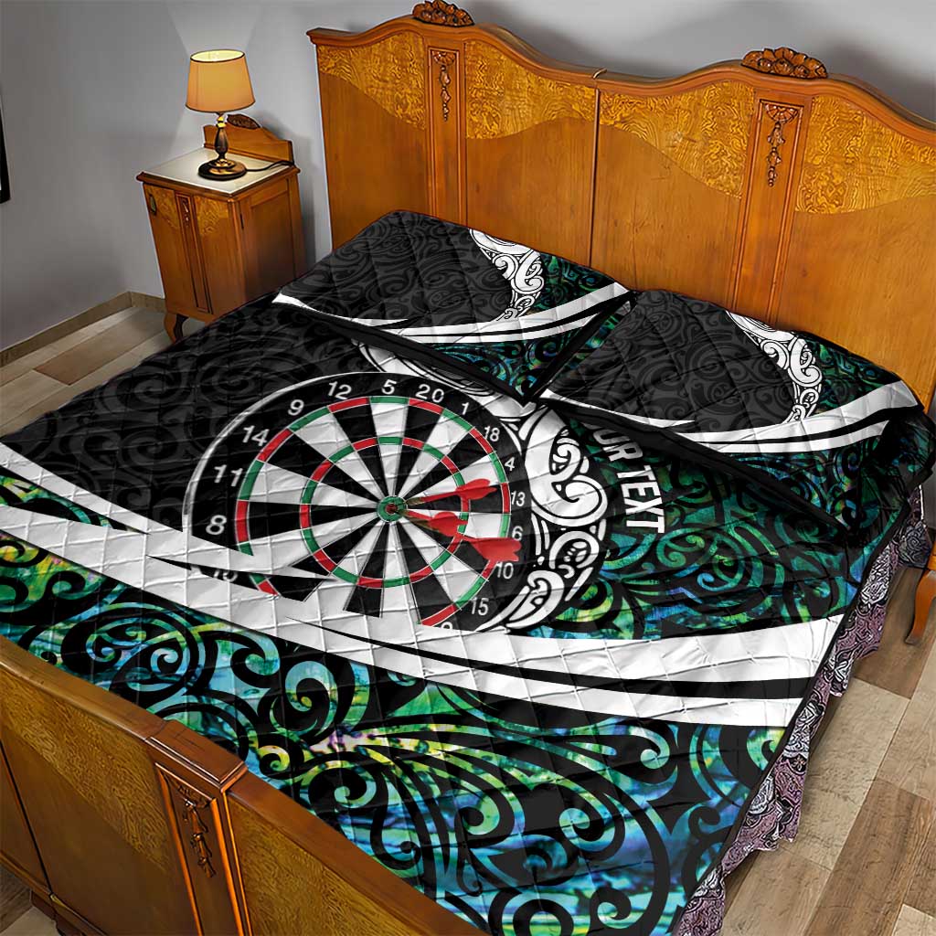 Personalized NZ Darts Quilt Bed Set Paua Shell Maori Koru Whakairo - Aussie Hoodie