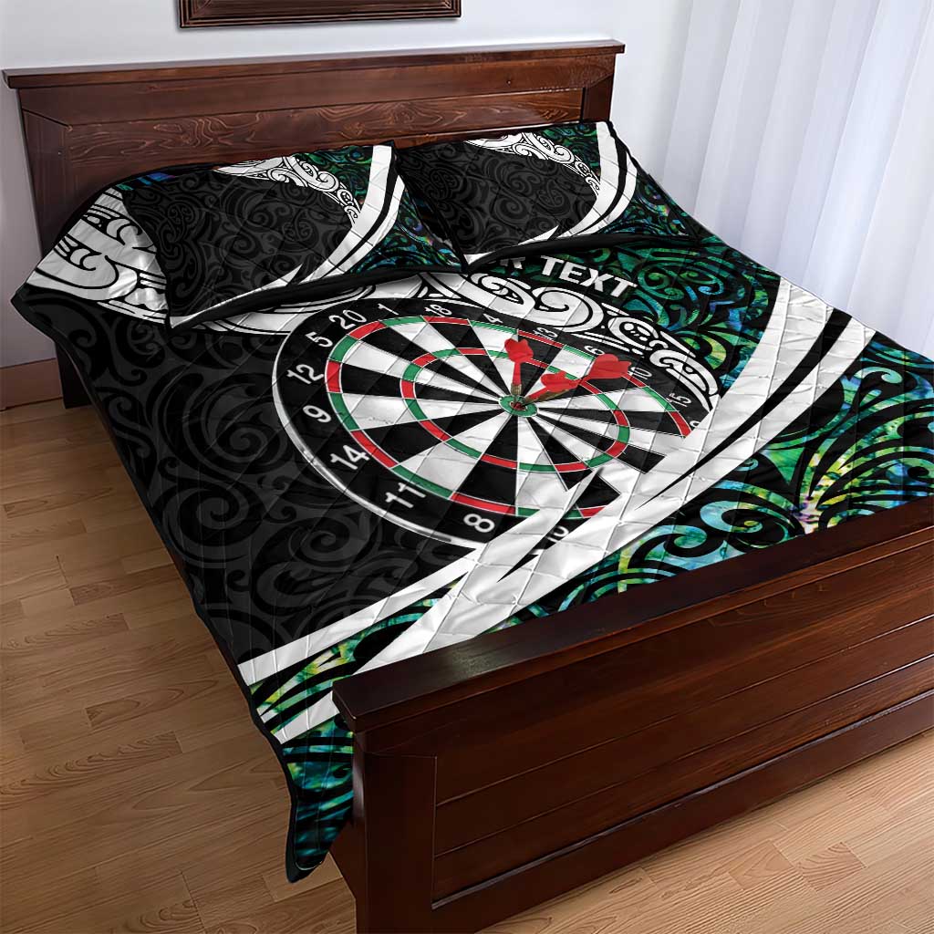 Personalized NZ Darts Quilt Bed Set Paua Shell Maori Koru Whakairo - Aussie Hoodie