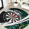 Personalized NZ Darts Round Carpet Paua Shell Maori Koru Whakairo - Aussie Hoodie