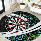 Personalized NZ Darts Round Carpet Paua Shell Maori Koru Whakairo - Aussie Hoodie