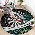 Personalized NZ Darts Round Carpet Paua Shell Maori Koru Whakairo - Aussie Hoodie