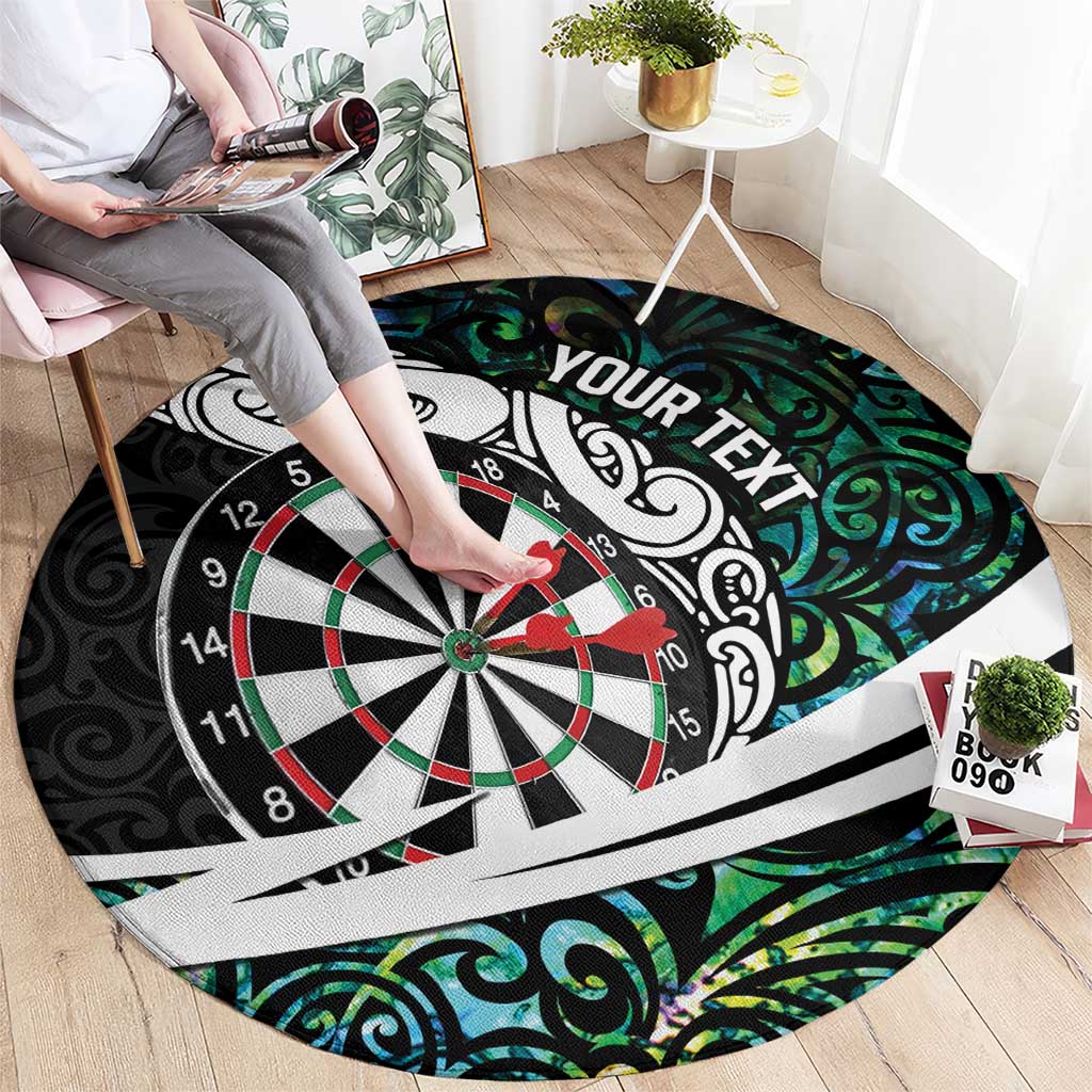 Personalized NZ Darts Round Carpet Paua Shell Maori Koru Whakairo - Aussie Hoodie