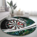 Personalized NZ Darts Round Carpet Paua Shell Maori Koru Whakairo - Aussie Hoodie