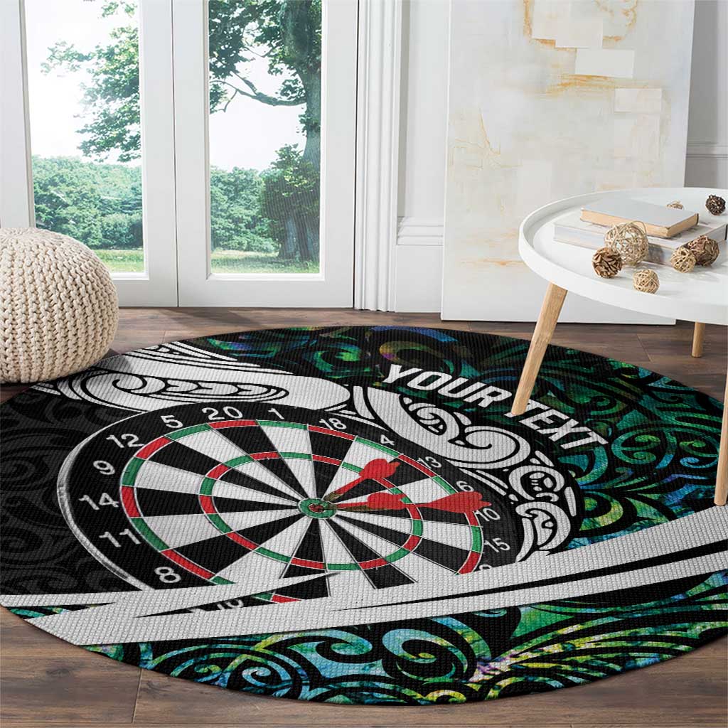 Personalized NZ Darts Round Carpet Paua Shell Maori Koru Whakairo - Aussie Hoodie