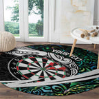 Personalized NZ Darts Round Carpet Paua Shell Maori Koru Whakairo - Aussie Hoodie