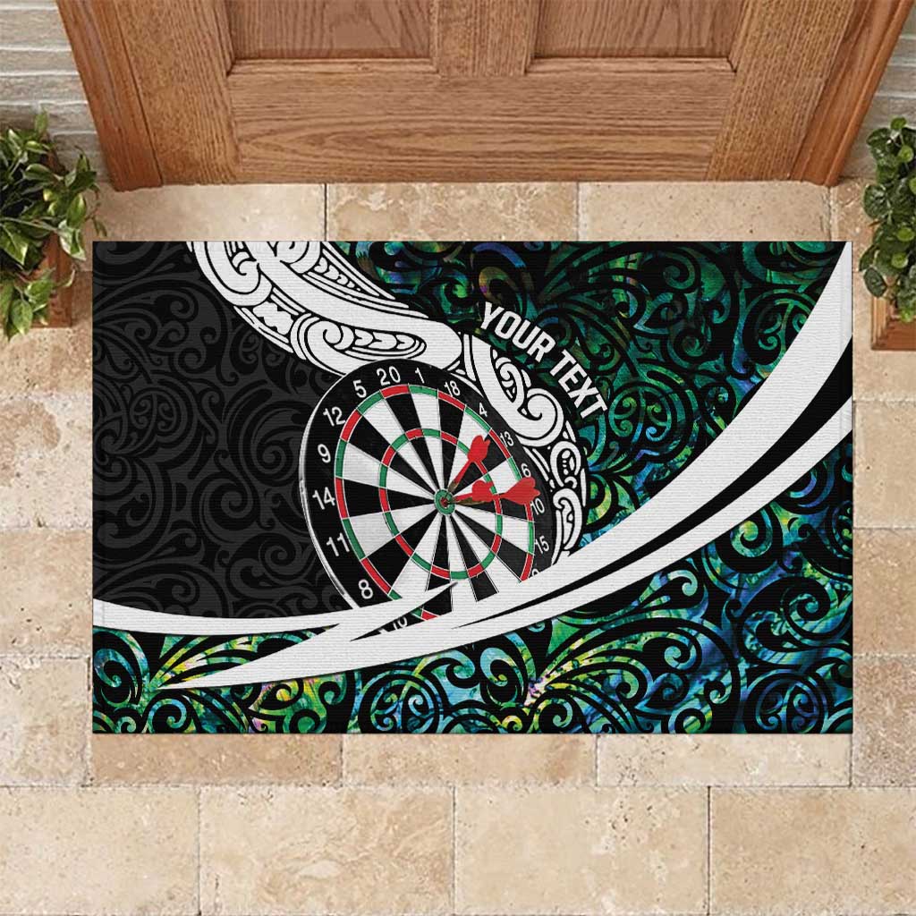 Personalized NZ Darts Rubber Doormat Paua Shell Maori Koru Whakairo - Aussie Hoodie