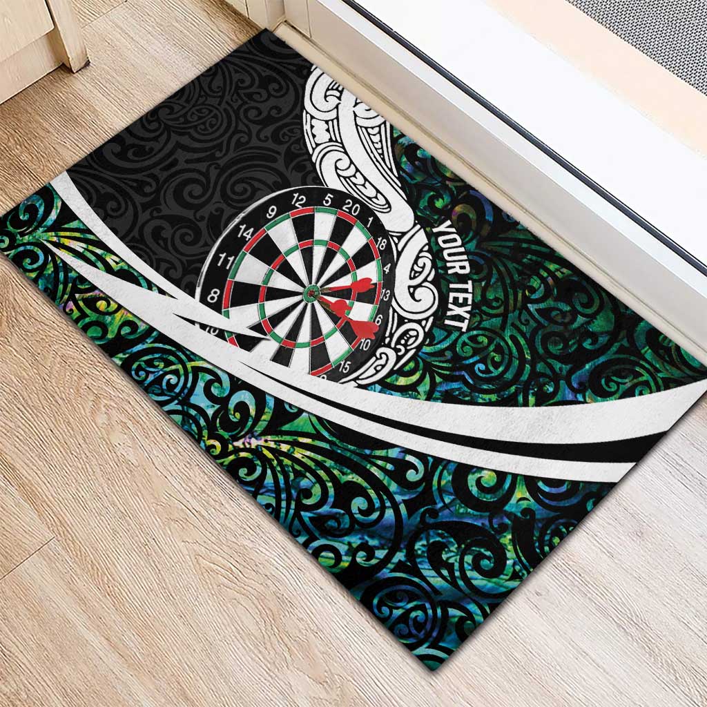 Personalized NZ Darts Rubber Doormat Paua Shell Maori Koru Whakairo - Aussie Hoodie