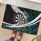 Personalized NZ Darts Rubber Doormat Paua Shell Maori Koru Whakairo - Aussie Hoodie