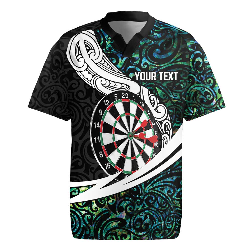 Personalized NZ Darts Rugby Jersey Paua Shell Maori Koru Whakairo - Aussie Hoodie