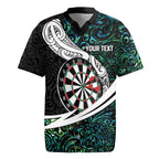 Personalized NZ Darts Rugby Jersey Paua Shell Maori Koru Whakairo - Aussie Hoodie