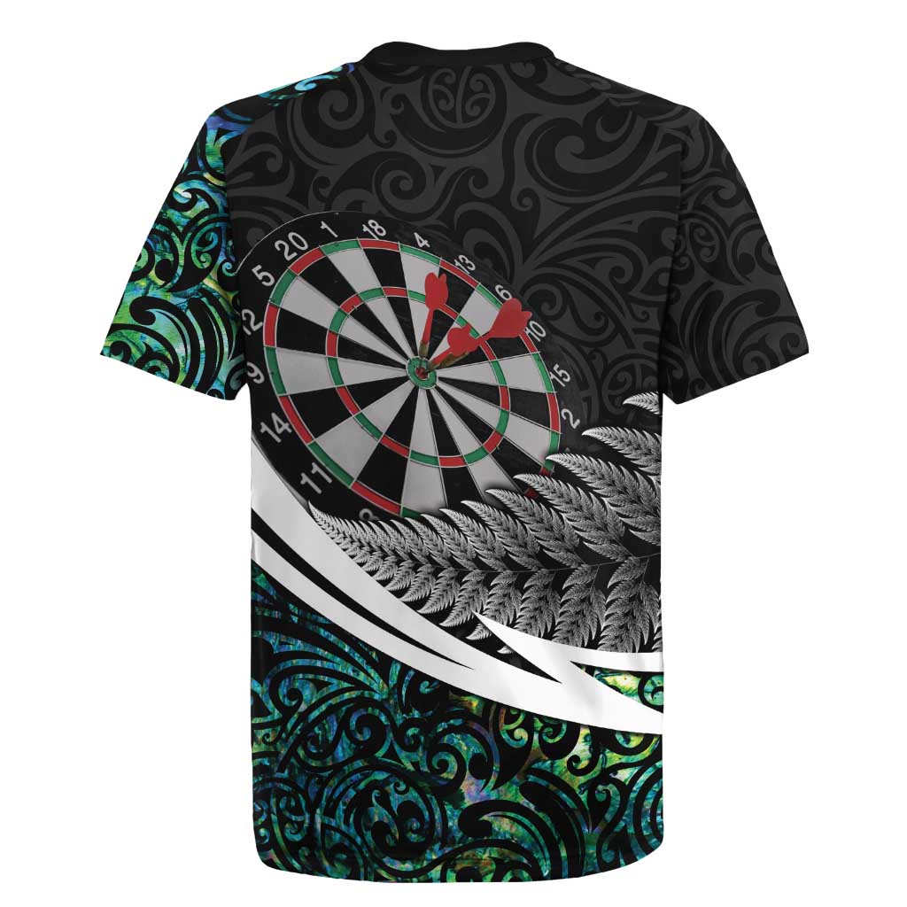 Personalized NZ Darts Rugby Jersey Paua Shell Maori Koru Whakairo - Aussie Hoodie