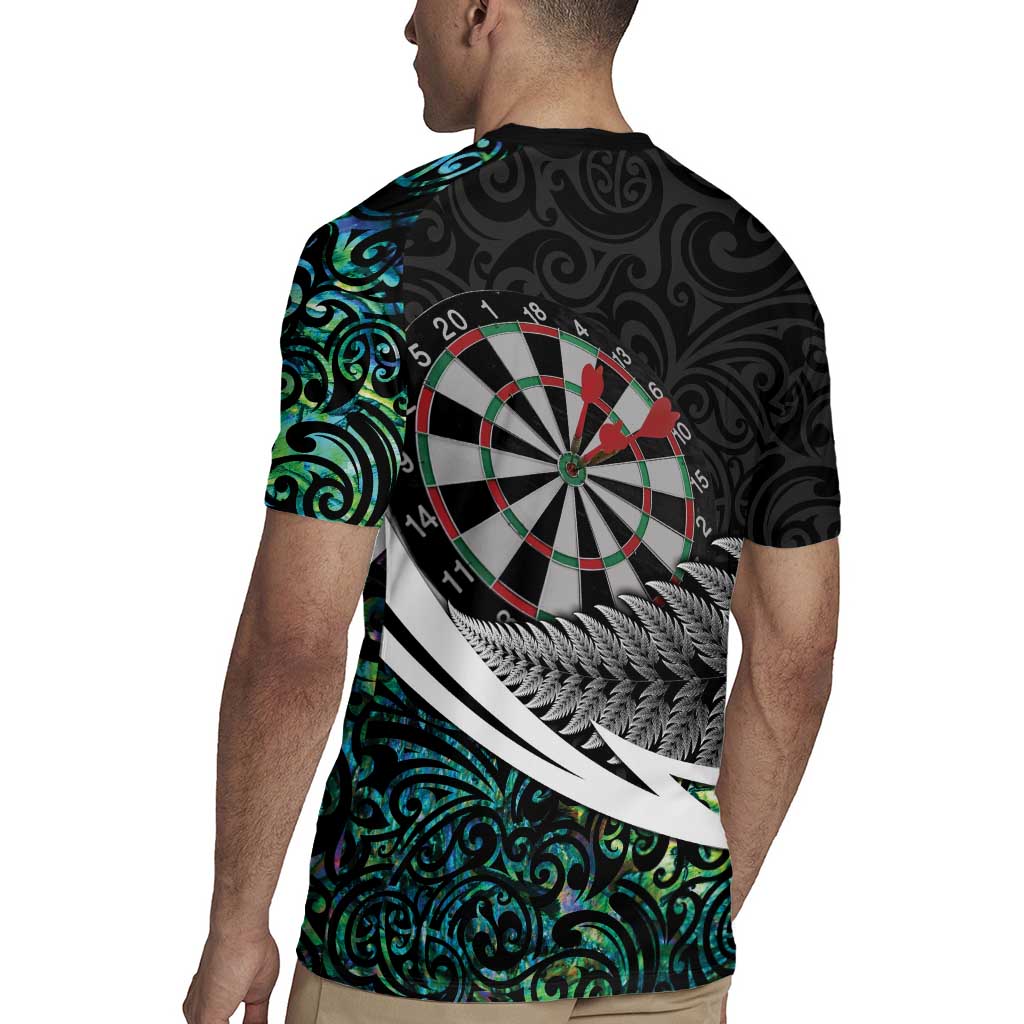 Personalized NZ Darts Rugby Jersey Paua Shell Maori Koru Whakairo - Aussie Hoodie