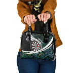Personalized NZ Darts Shoulder Handbag Paua Shell Maori Koru Whakairo - Aussie Hoodie