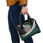 Personalized NZ Darts Shoulder Handbag Paua Shell Maori Koru Whakairo - Aussie Hoodie