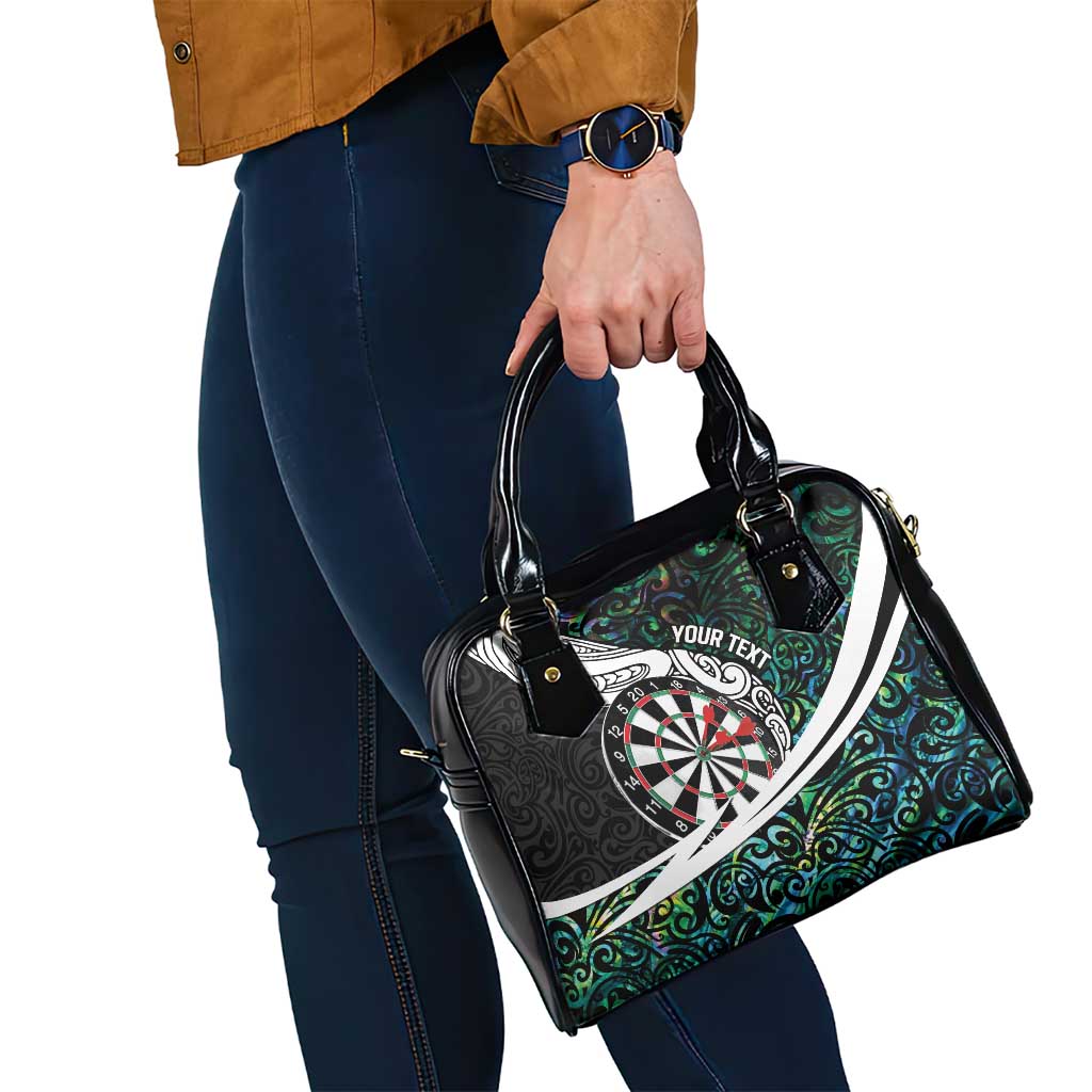 Personalized NZ Darts Shoulder Handbag Paua Shell Maori Koru Whakairo - Aussie Hoodie