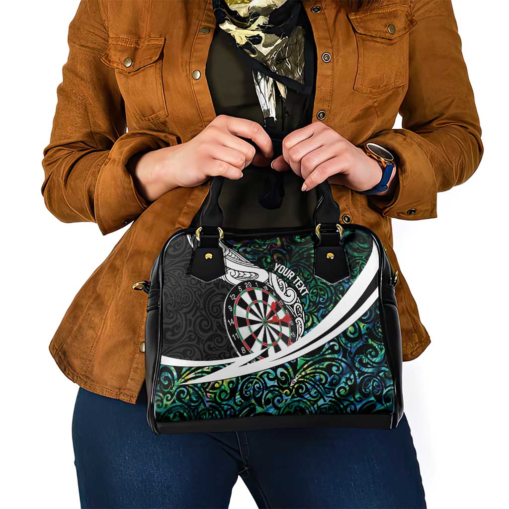 Personalized NZ Darts Shoulder Handbag Paua Shell Maori Koru Whakairo - Aussie Hoodie