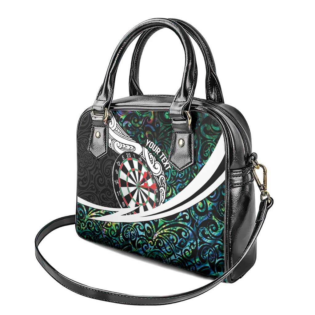Personalized NZ Darts Shoulder Handbag Paua Shell Maori Koru Whakairo - Aussie Hoodie