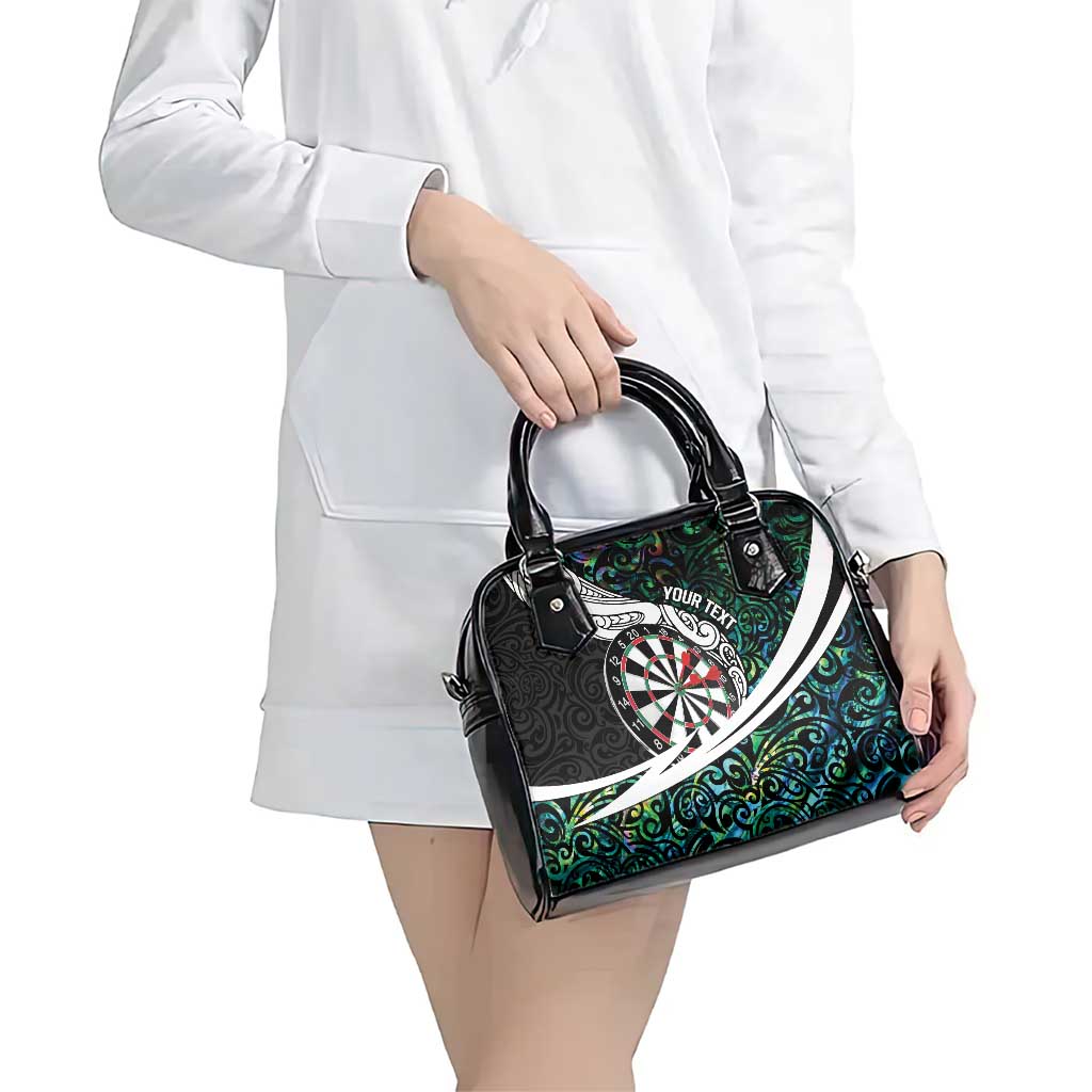 Personalized NZ Darts Shoulder Handbag Paua Shell Maori Koru Whakairo - Aussie Hoodie