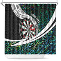 Personalized NZ Darts Shower Curtain Paua Shell Maori Koru Whakairo - Aussie Hoodie