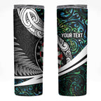 Personalized NZ Darts Skinny Tumbler Paua Shell Maori Koru Whakairo - Aussie Hoodie