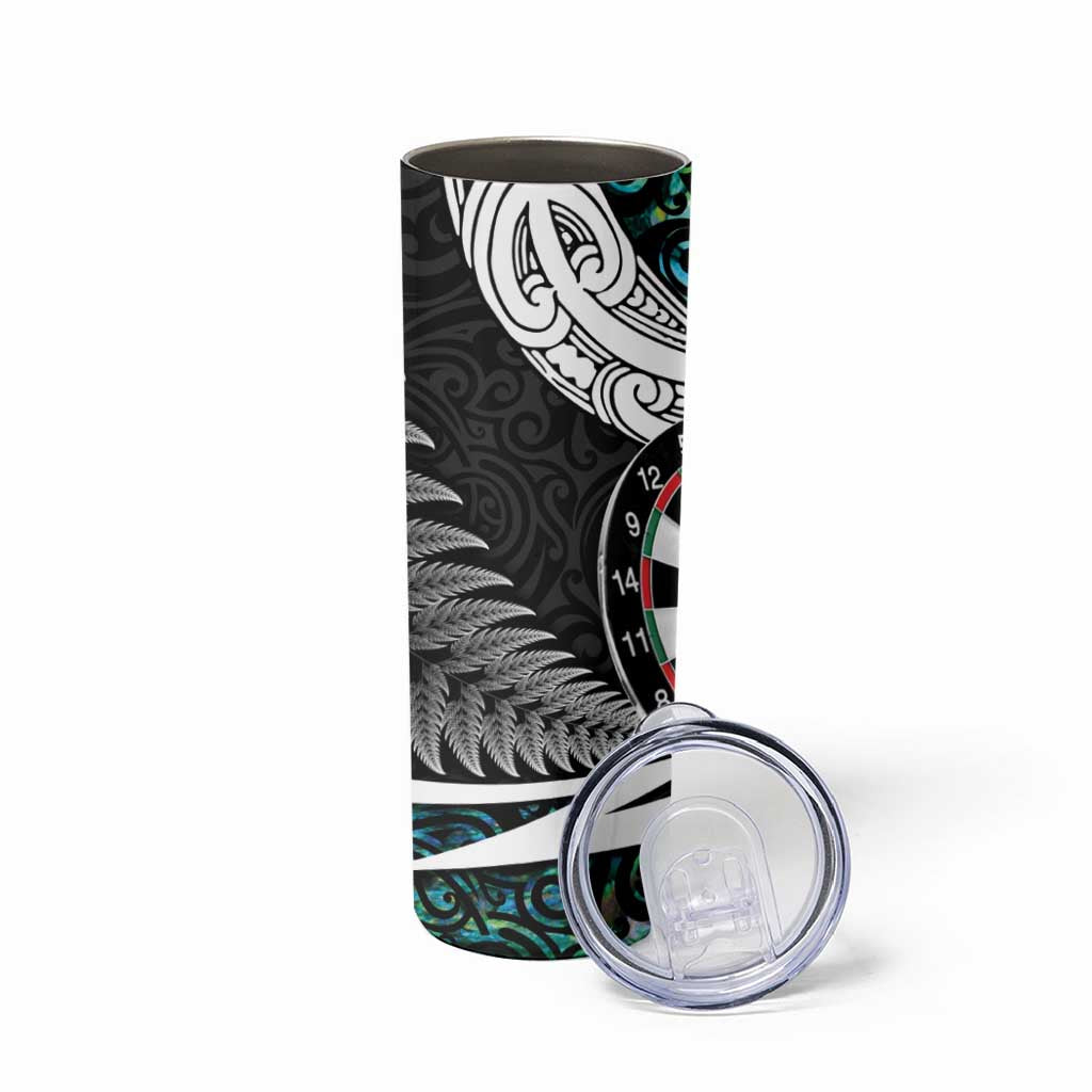 Personalized NZ Darts Skinny Tumbler Paua Shell Maori Koru Whakairo - Aussie Hoodie