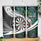Personalized NZ Darts Skinny Tumbler Paua Shell Maori Koru Whakairo - Aussie Hoodie