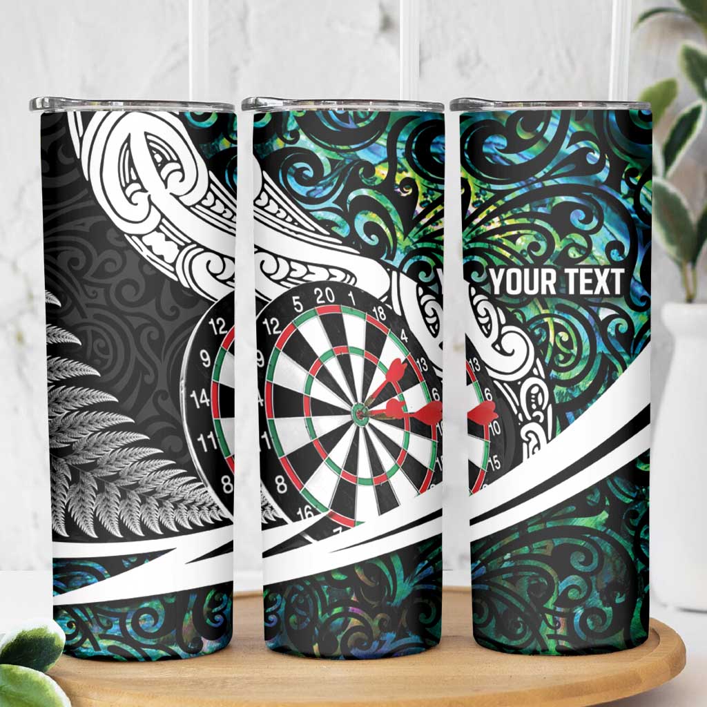Personalized NZ Darts Skinny Tumbler Paua Shell Maori Koru Whakairo - Aussie Hoodie