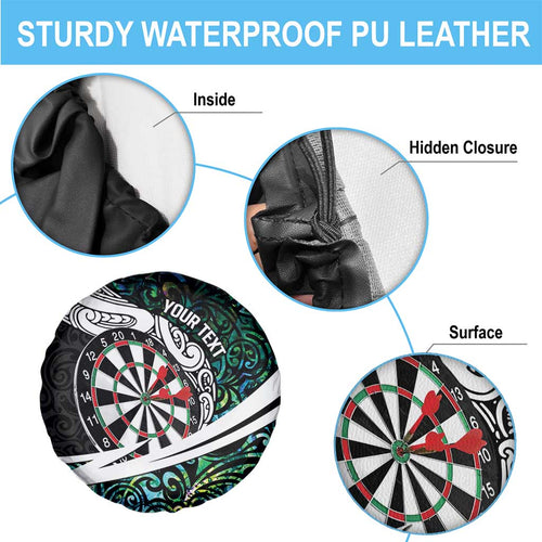 Personalized NZ Darts Spare Tire Cover Paua Shell Maori Koru Whakairo - Aussie Hoodie