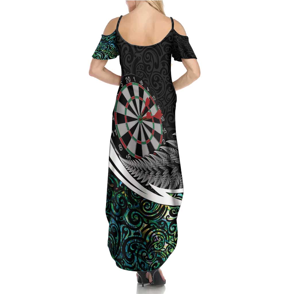 Personalized NZ Darts Summer Maxi Dress Paua Shell Maori Koru Whakairo - Aussie Hoodie