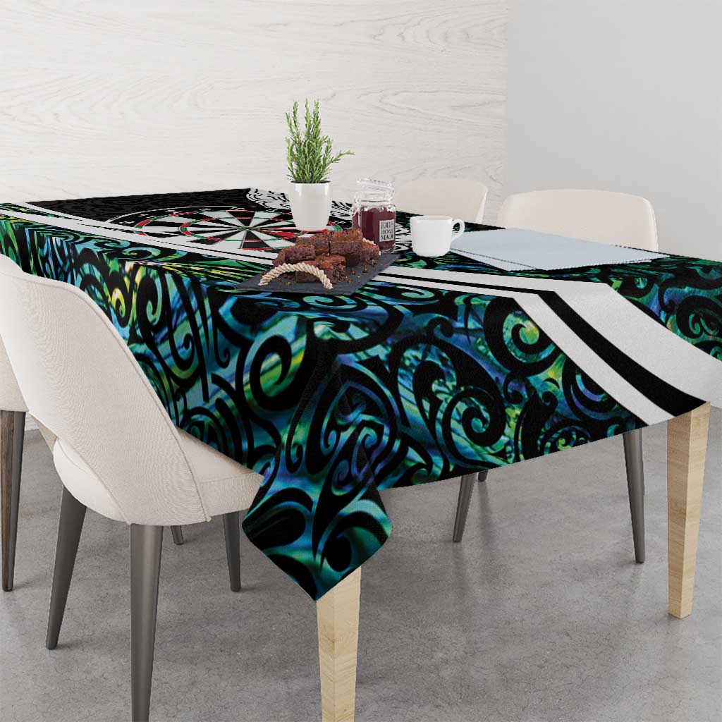 Personalized NZ Darts Tablecloth Paua Shell Maori Koru Whakairo - Aussie Hoodie