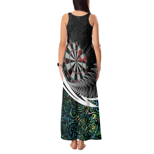 Personalized NZ Darts Tank Maxi Dress Paua Shell Maori Koru Whakairo - Aussie Hoodie