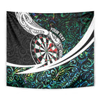 Personalized NZ Darts Tapestry Paua Shell Maori Koru Whakairo - Aussie Hoodie