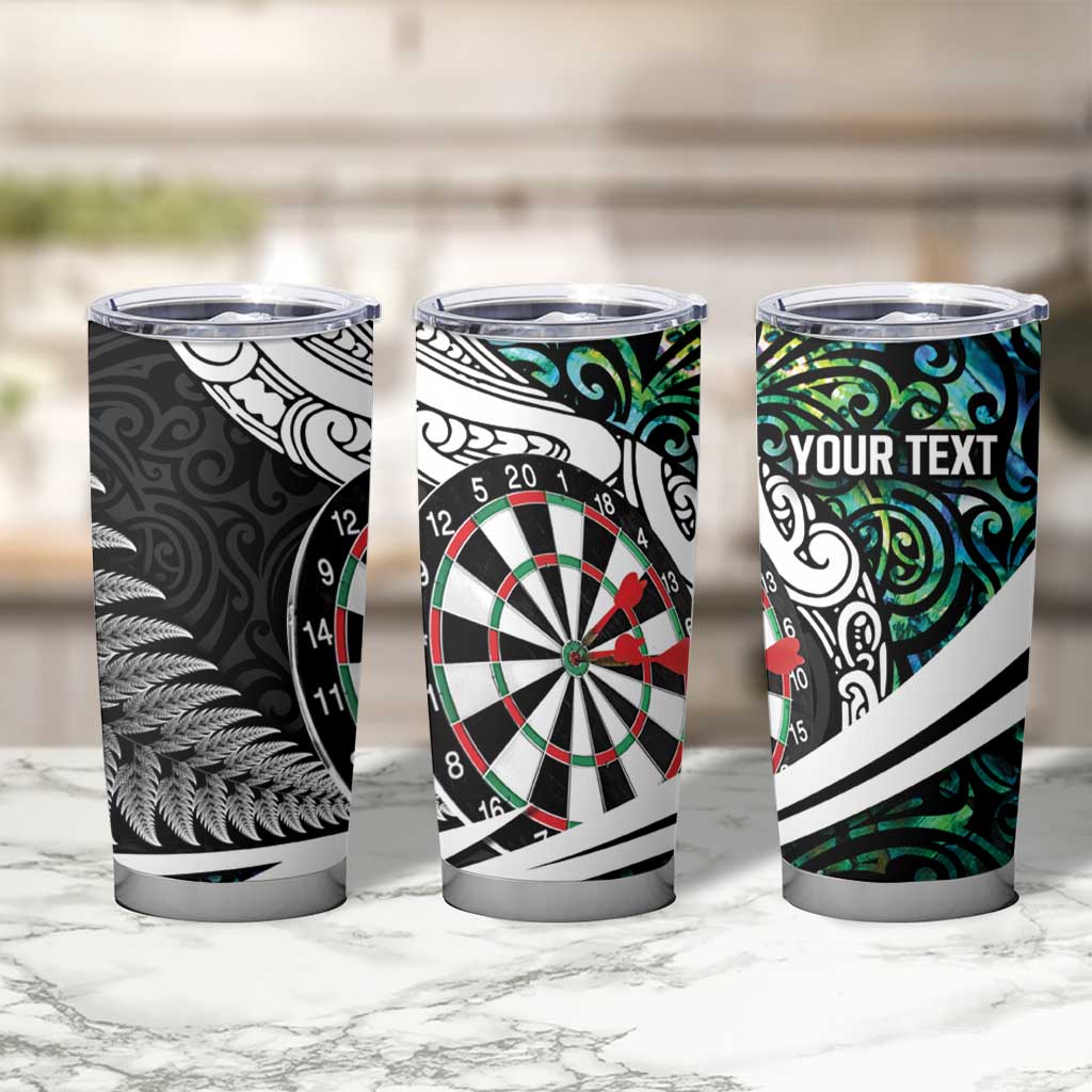Personalized NZ Darts Tumbler Cup Paua Shell Maori Koru Whakairo - Aussie Hoodie